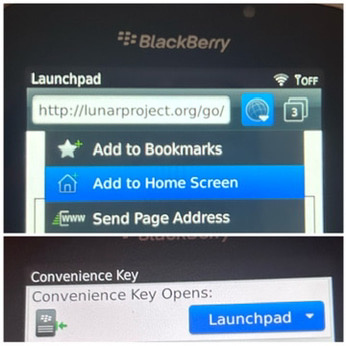 Menu > Add to Home Screen